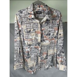 KARL LAGERFELD PARIS Women's Paris Scene Button Down Shirt Size S